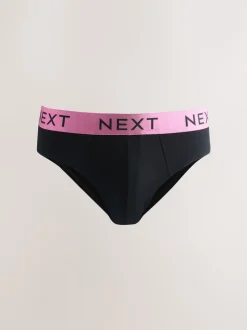 Black Bright Waistband 10 pack Cotton Rich Briefs