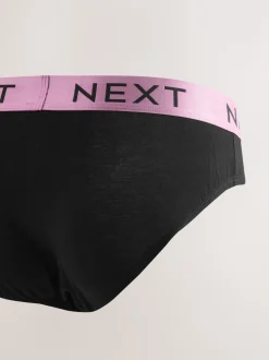 Black Bright Waistband 10 pack Cotton Rich Briefs
