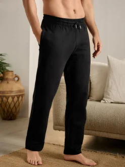 Black Brushback Heavyweight Open Joggers