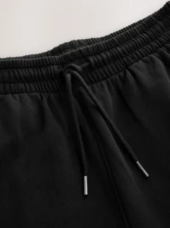 Black Brushback Heavyweight Open Joggers