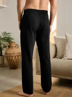 Black Brushback Heavyweight Open Joggers