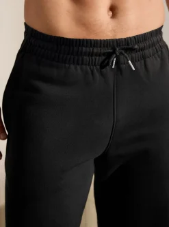 Black Brushback Heavyweight Open Joggers