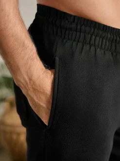 Black Brushback Heavyweight Open Joggers