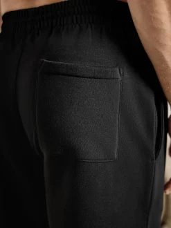 Black Brushback Heavyweight Open Joggers