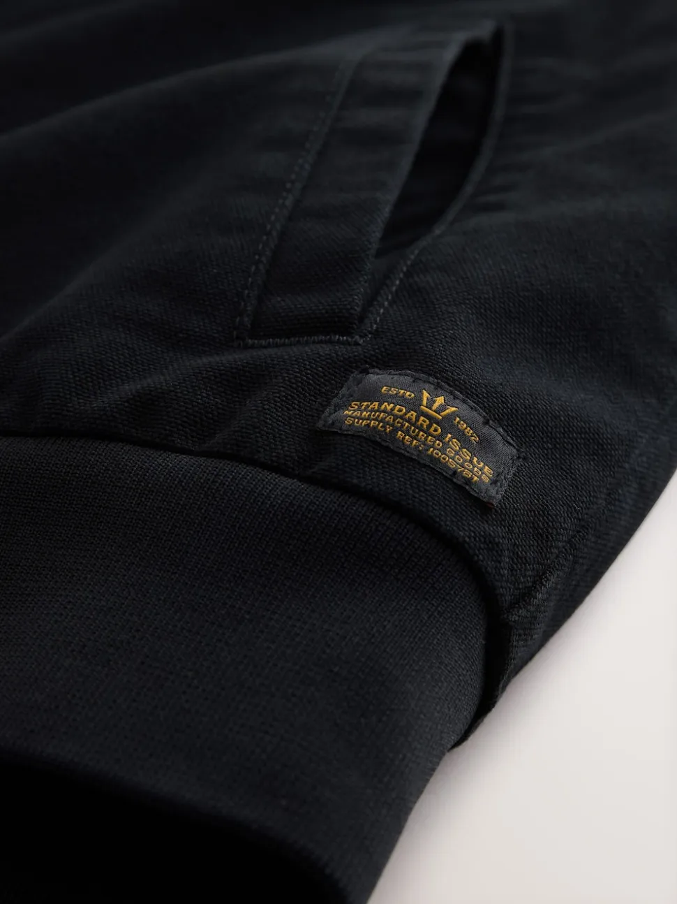 Black Canvas Borg Lined Hooded Jacket