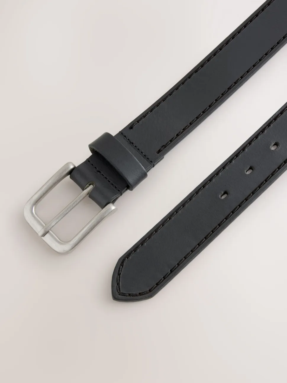 Black Casual Leather Belt