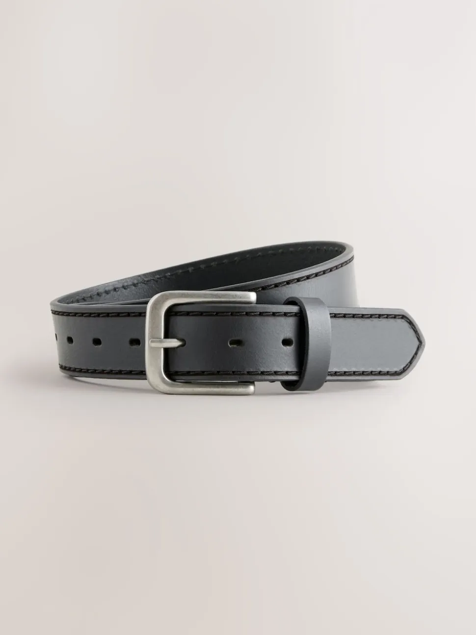 Black Casual Leather Belt