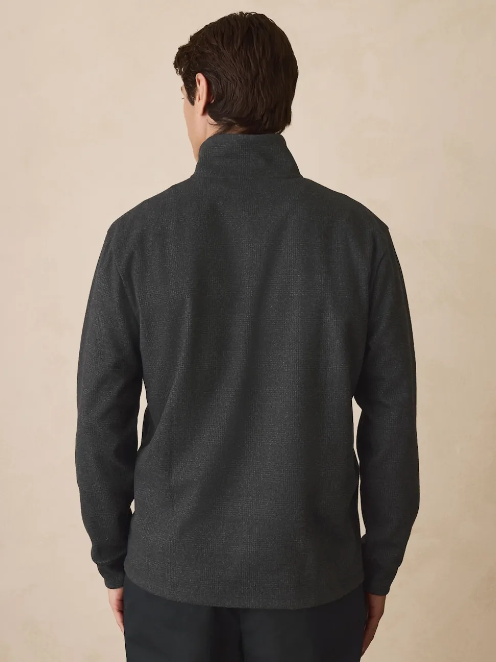 Black Check Long Sleeve Quarter Zip Jumper