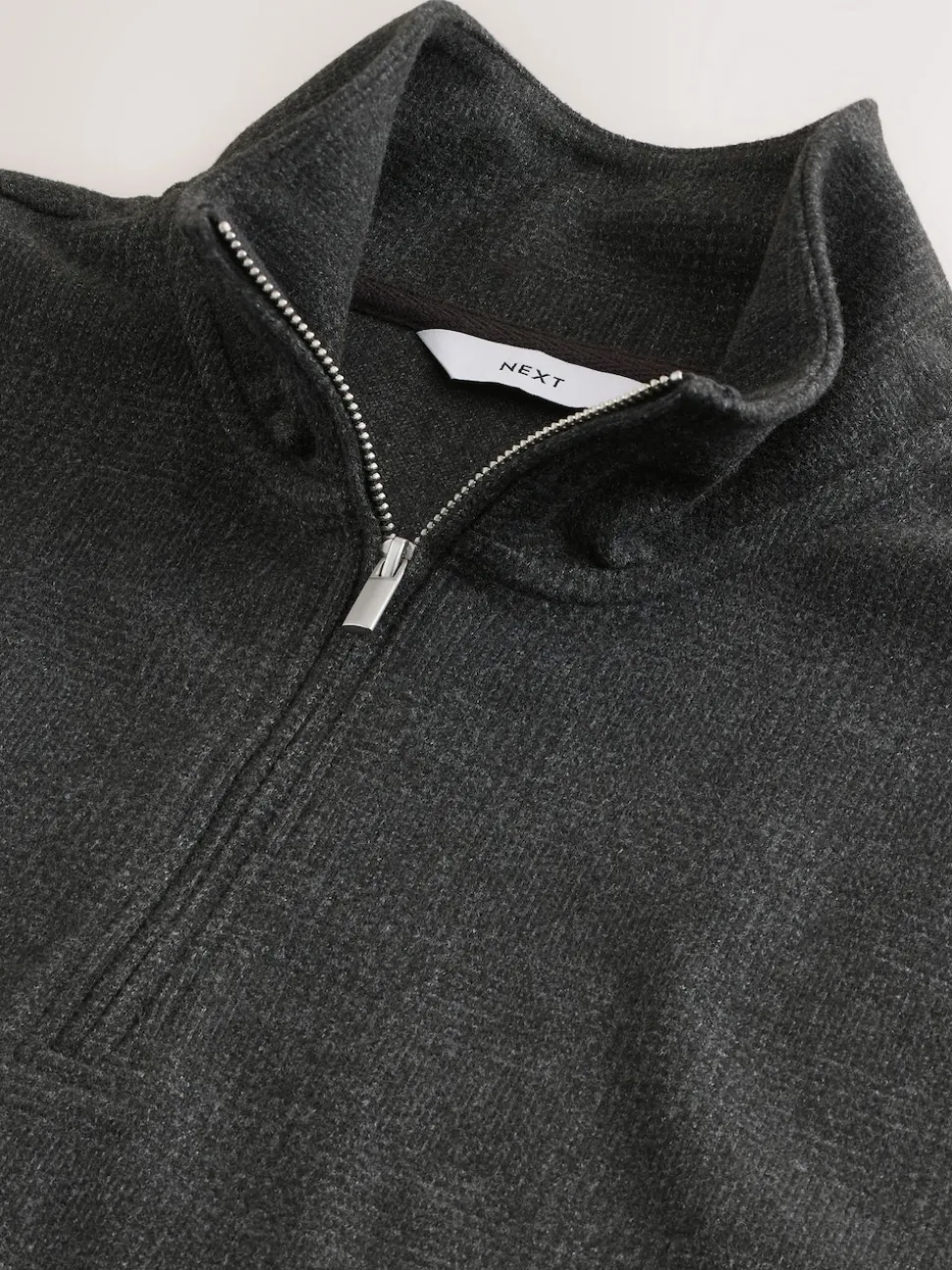 Black Check Long Sleeve Quarter Zip Jumper