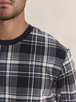 Black Check Motionflex Cosy Long Sleeve Cuffed Pyjamas Set