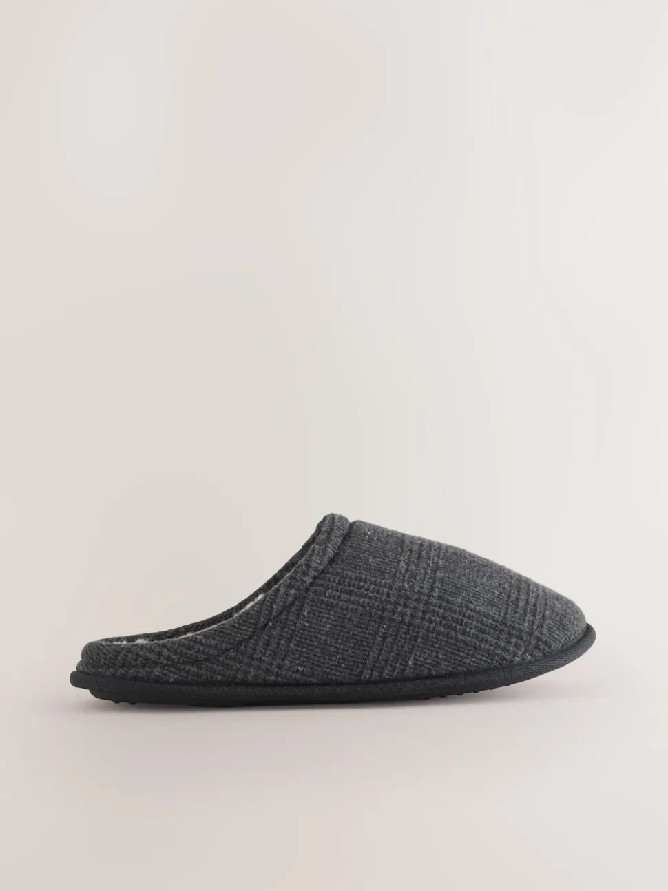 Black Check Mule Slippers