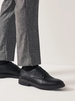 Black Chunky Sole Derby Shoes