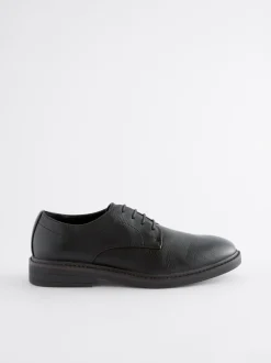Black Chunky Sole Derby Shoes