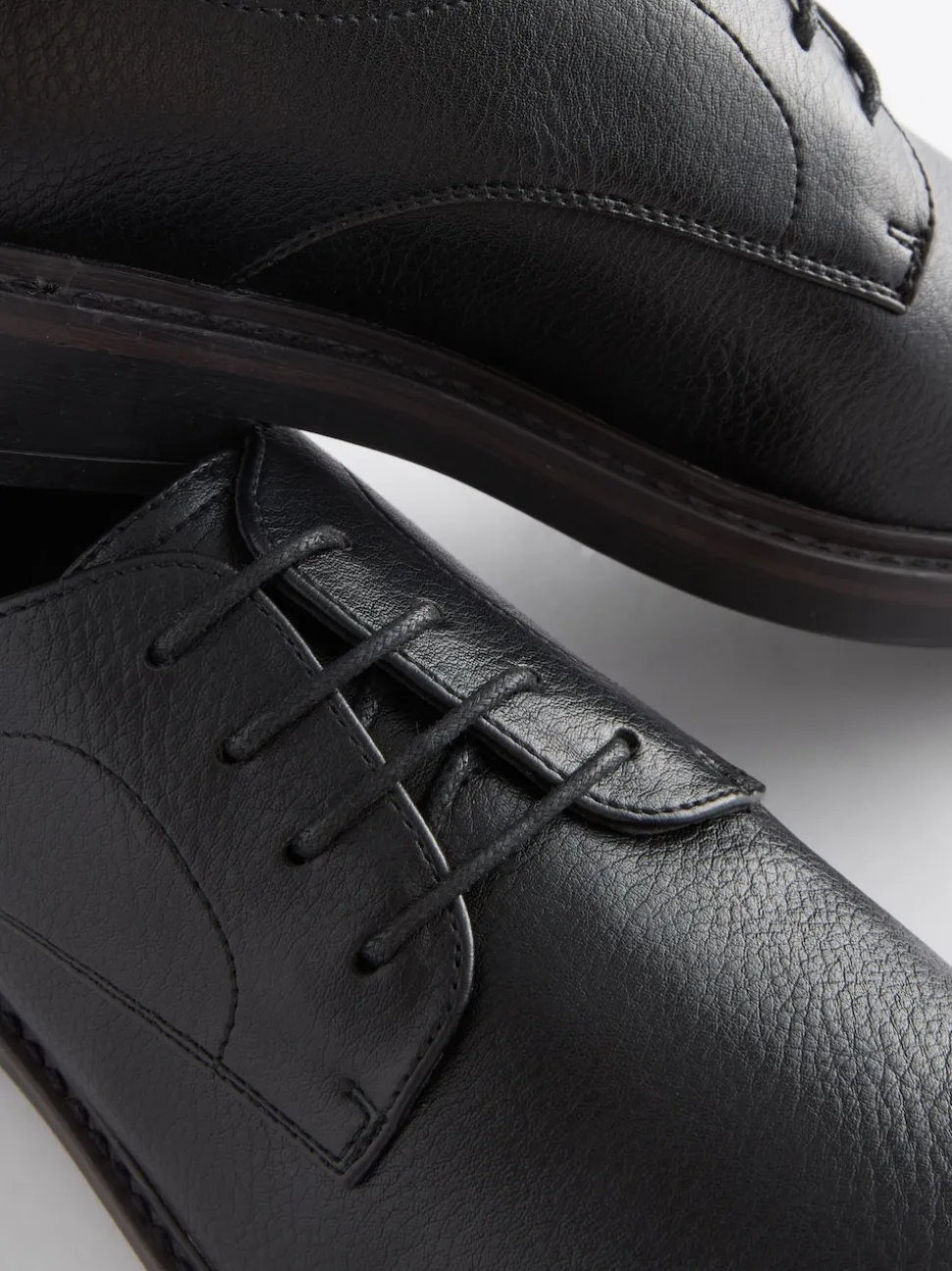 Black Chunky Sole Derby Shoes