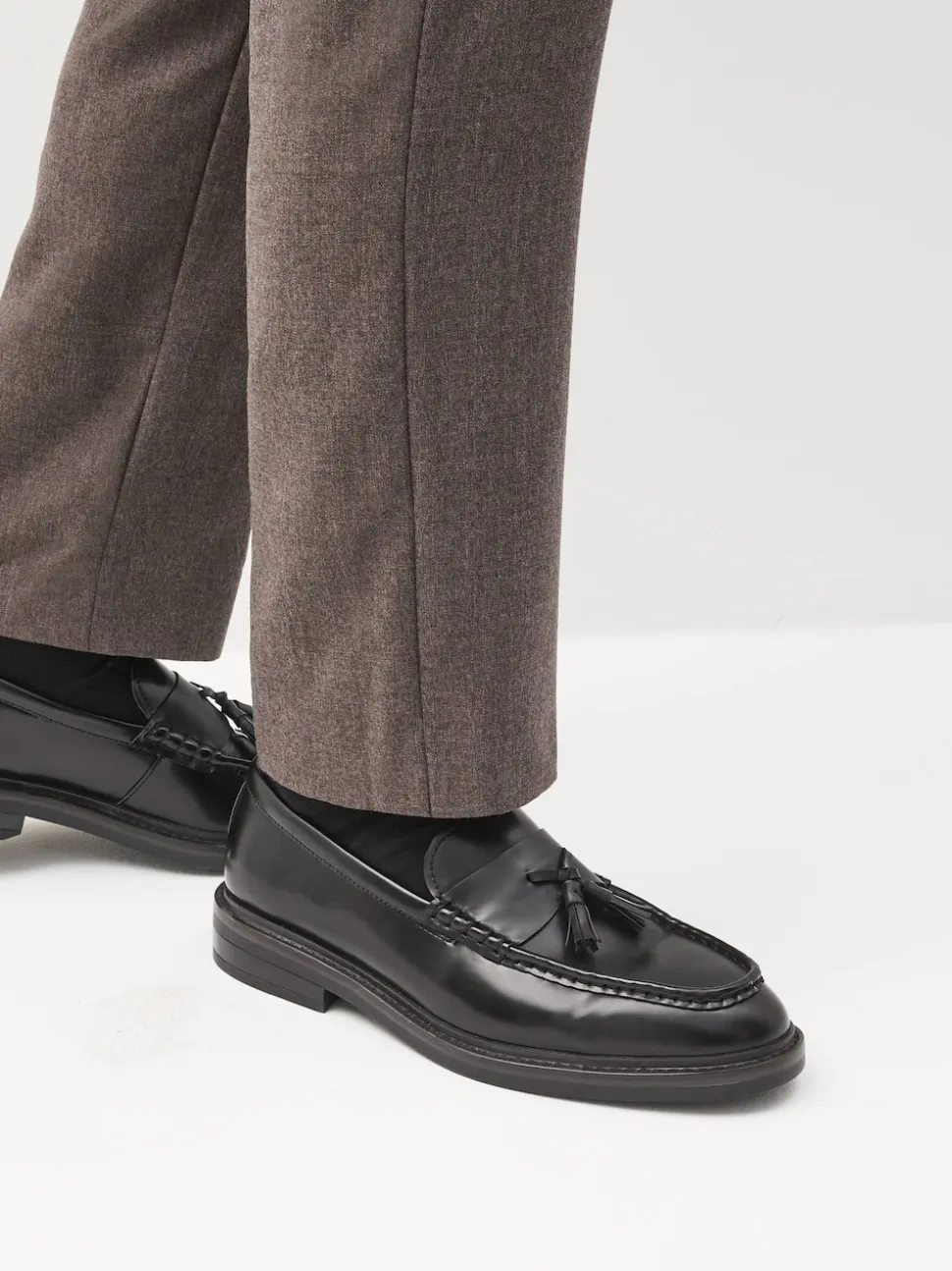 Black Chunky Tassel Loafers
