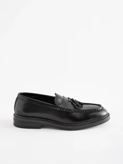 Black Chunky Tassel Loafers