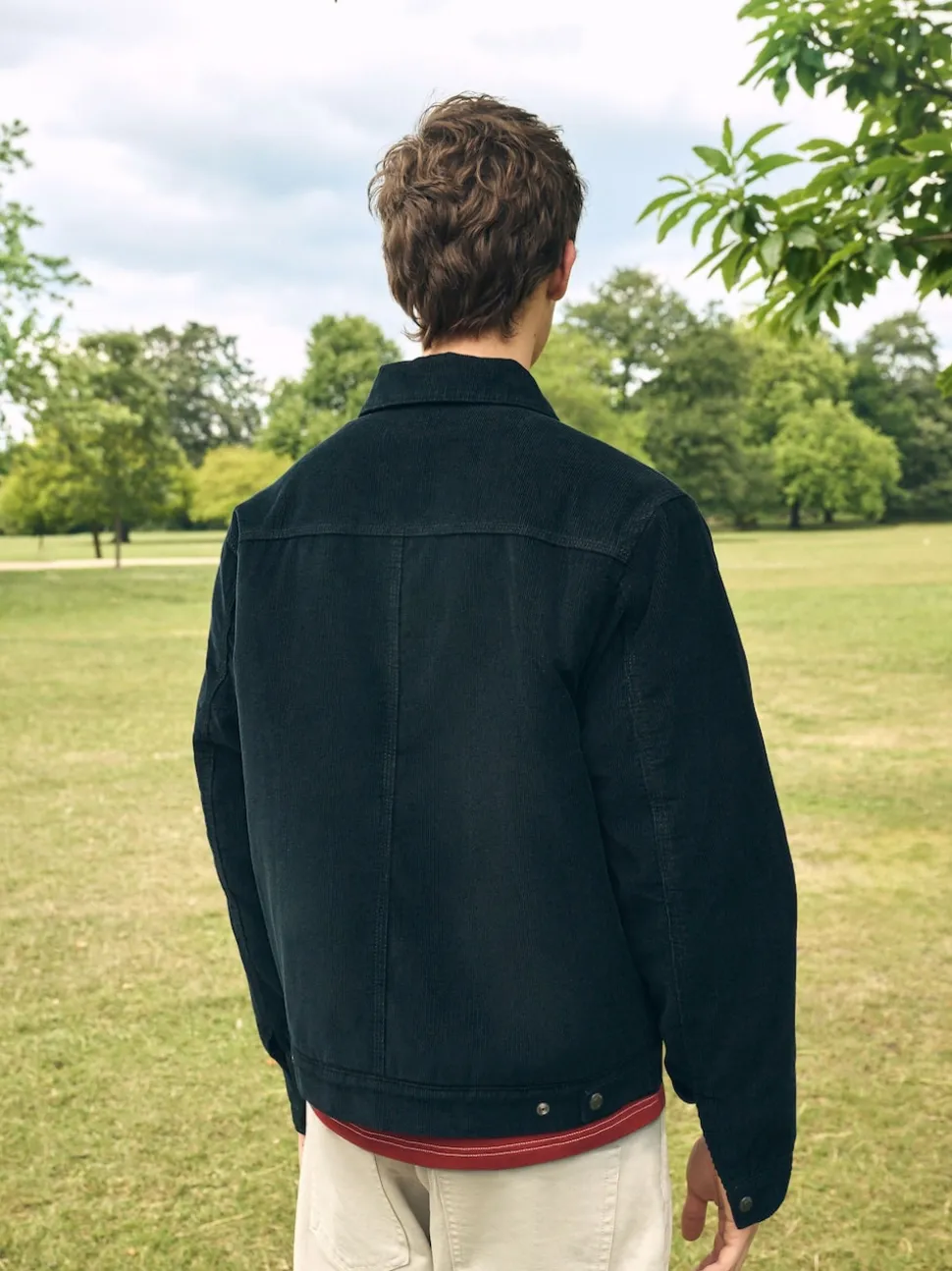 Black Corduroy Borg Lined Jacket