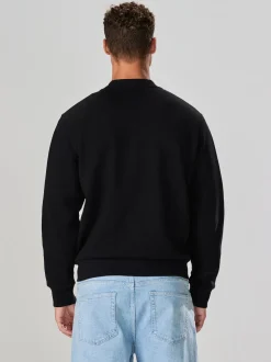 Black Cotton Rich Full Zip Jersey Bomber Jacket