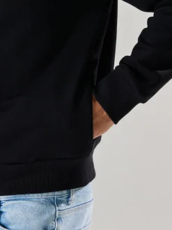 Black Cotton Rich Full Zip Jersey Bomber Jacket