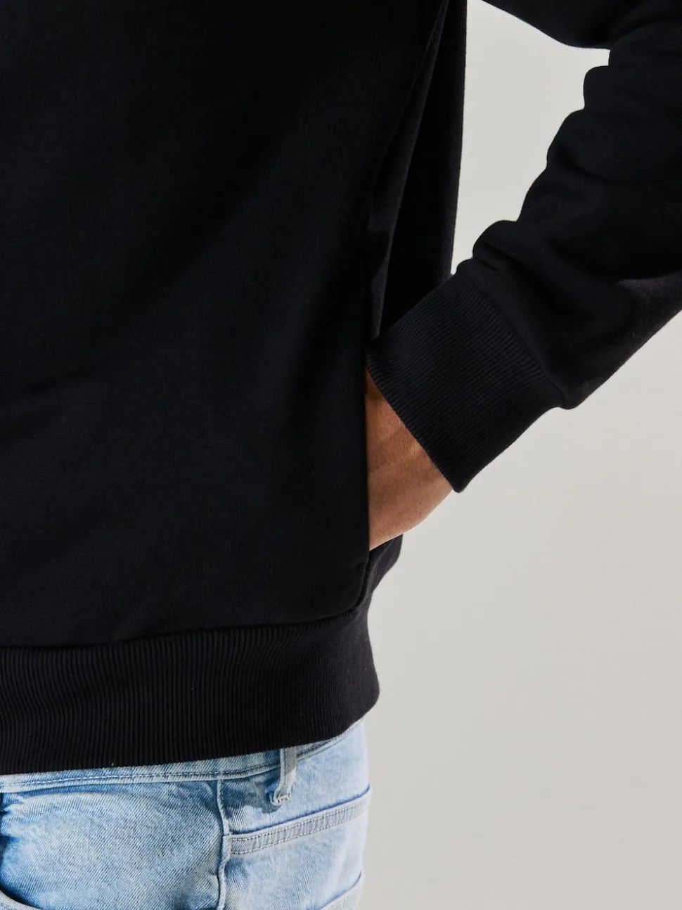 Black Cotton Rich Full Zip Jersey Bomber Jacket