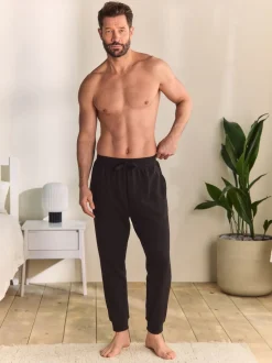 Black Cuffed Loopback Soft Touch Cuffed Joggers