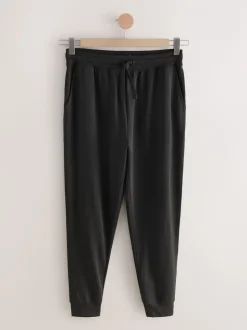 Black Cuffed Loopback Soft Touch Cuffed Joggers