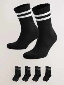Black Cushioned Sole Sports Socks