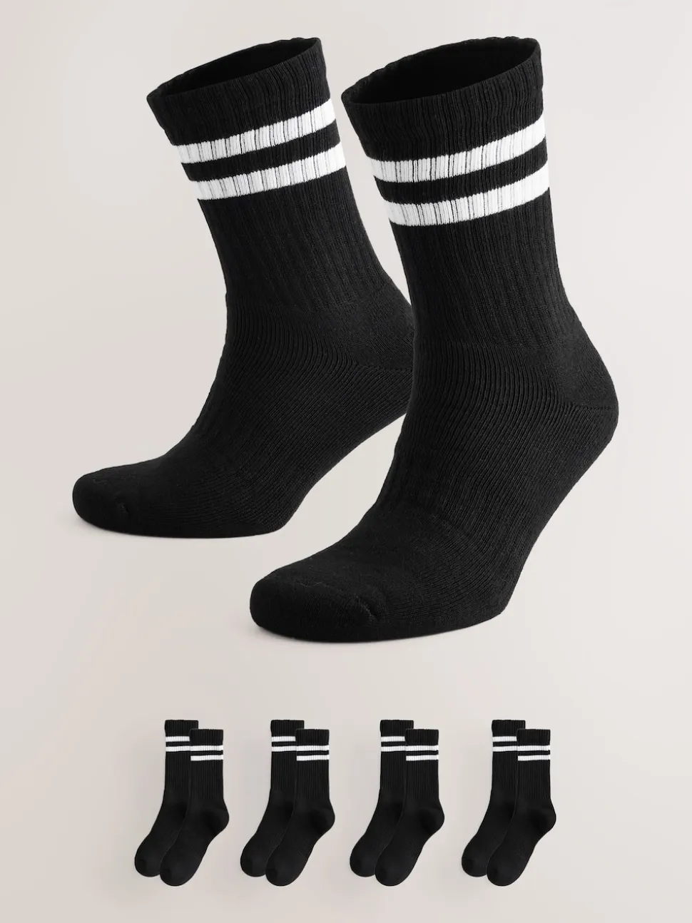 Black Cushioned Sole Sports Socks