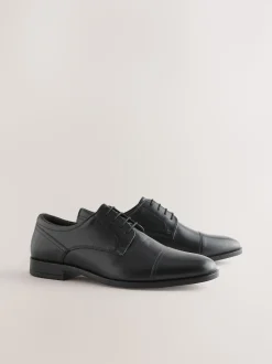 Black Derby Toe Cap Shoes