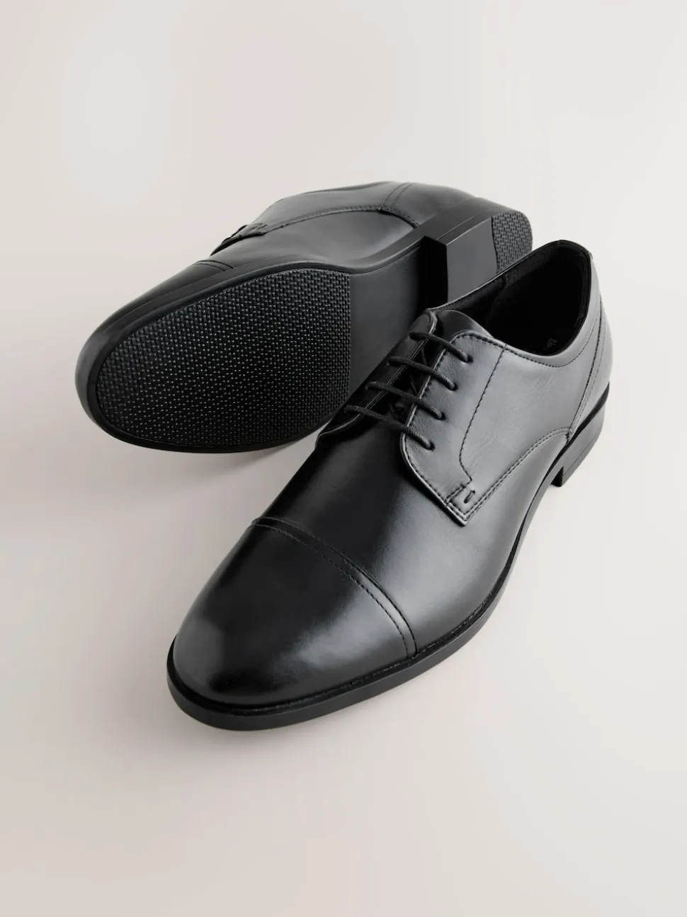 Black Derby Toe Cap Shoes