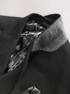 Black Double Breasted Tailored Two Button Suit Jacket