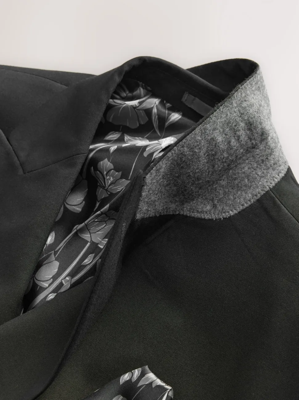 Black Double Breasted Tailored Two Button Suit Jacket