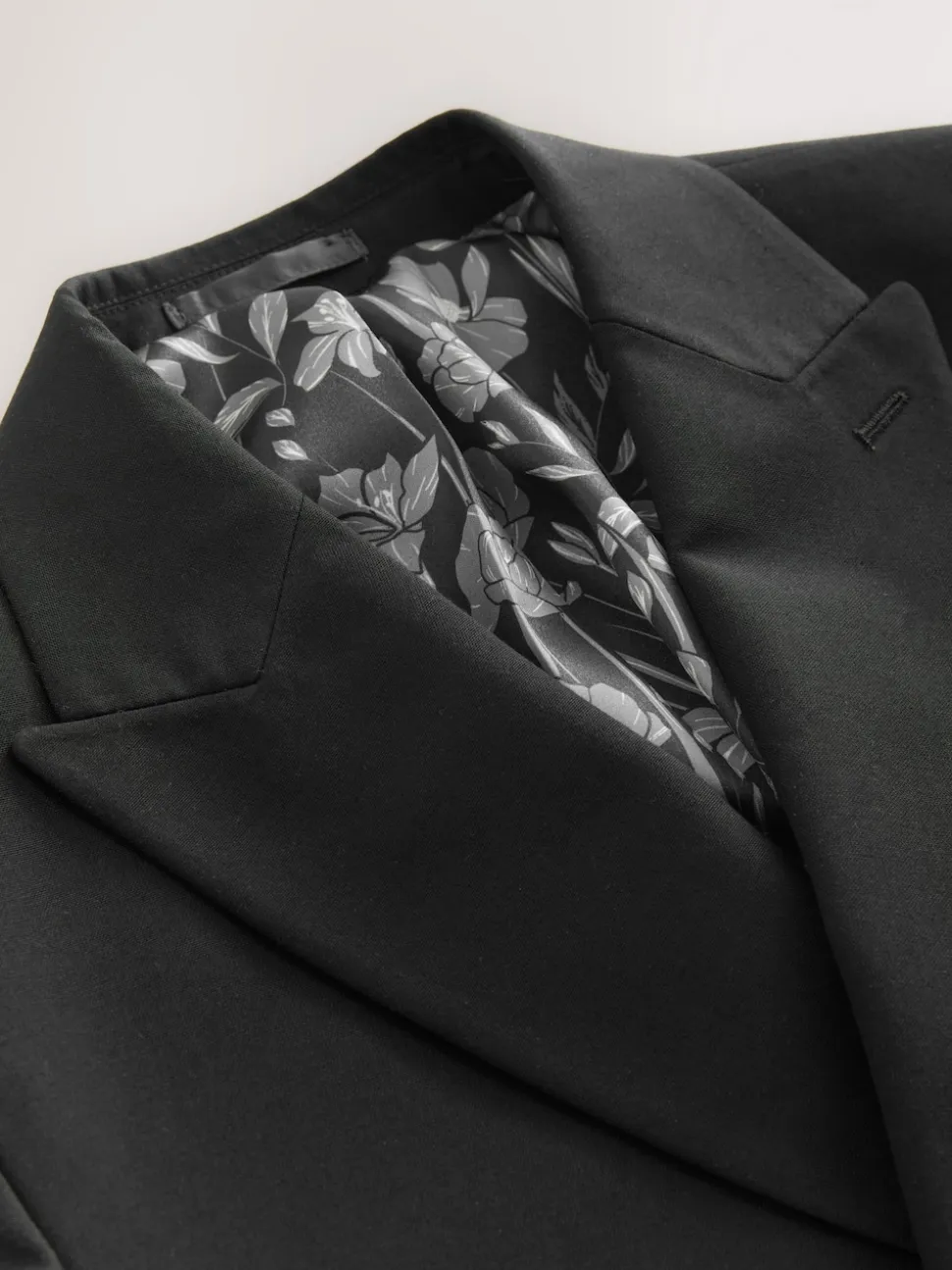 Black Double Breasted Tailored Two Button Suit Jacket