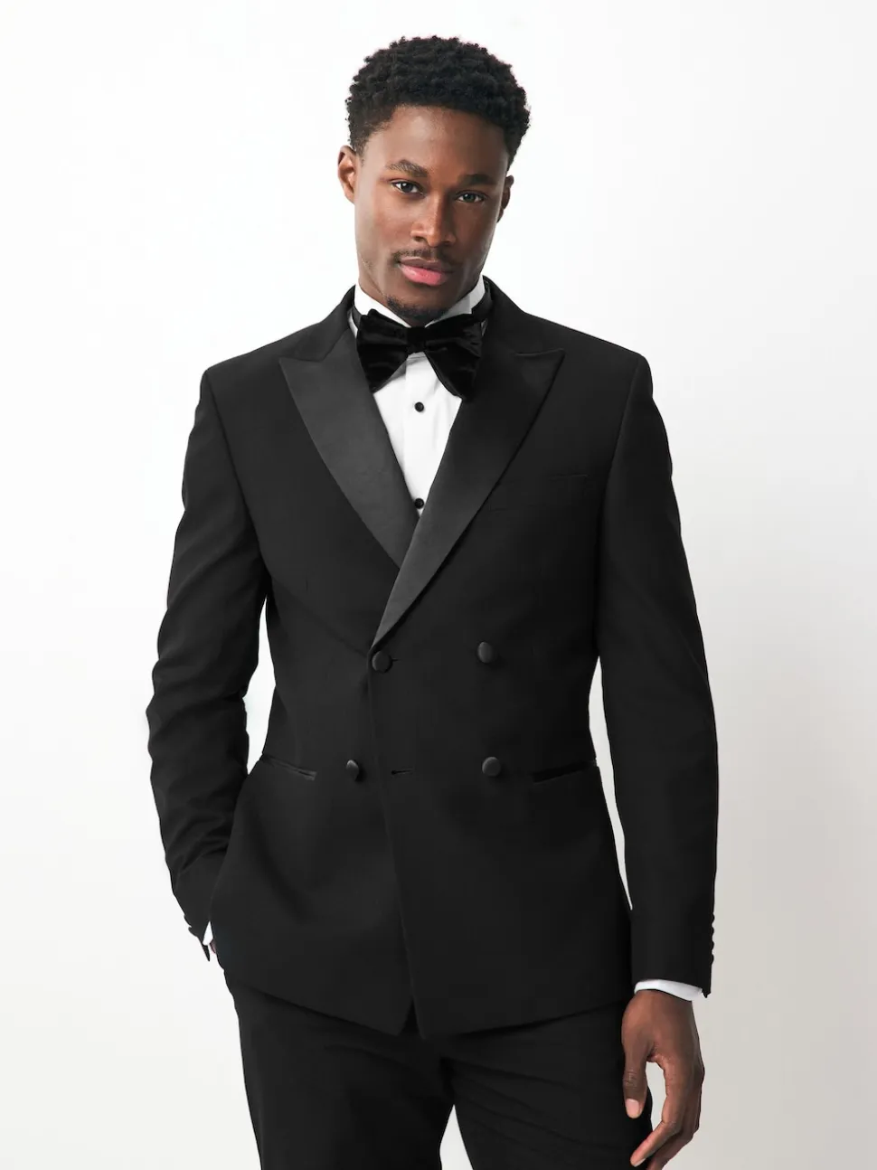 Black Double Breasted Tuxedo Suit Jacket