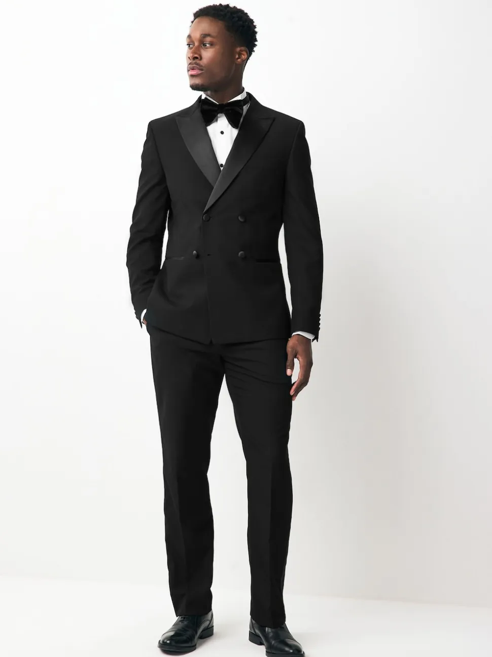 Black Double Breasted Tuxedo Suit Jacket
