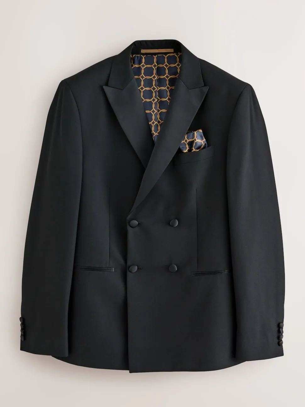 Black Double Breasted Tuxedo Suit Jacket