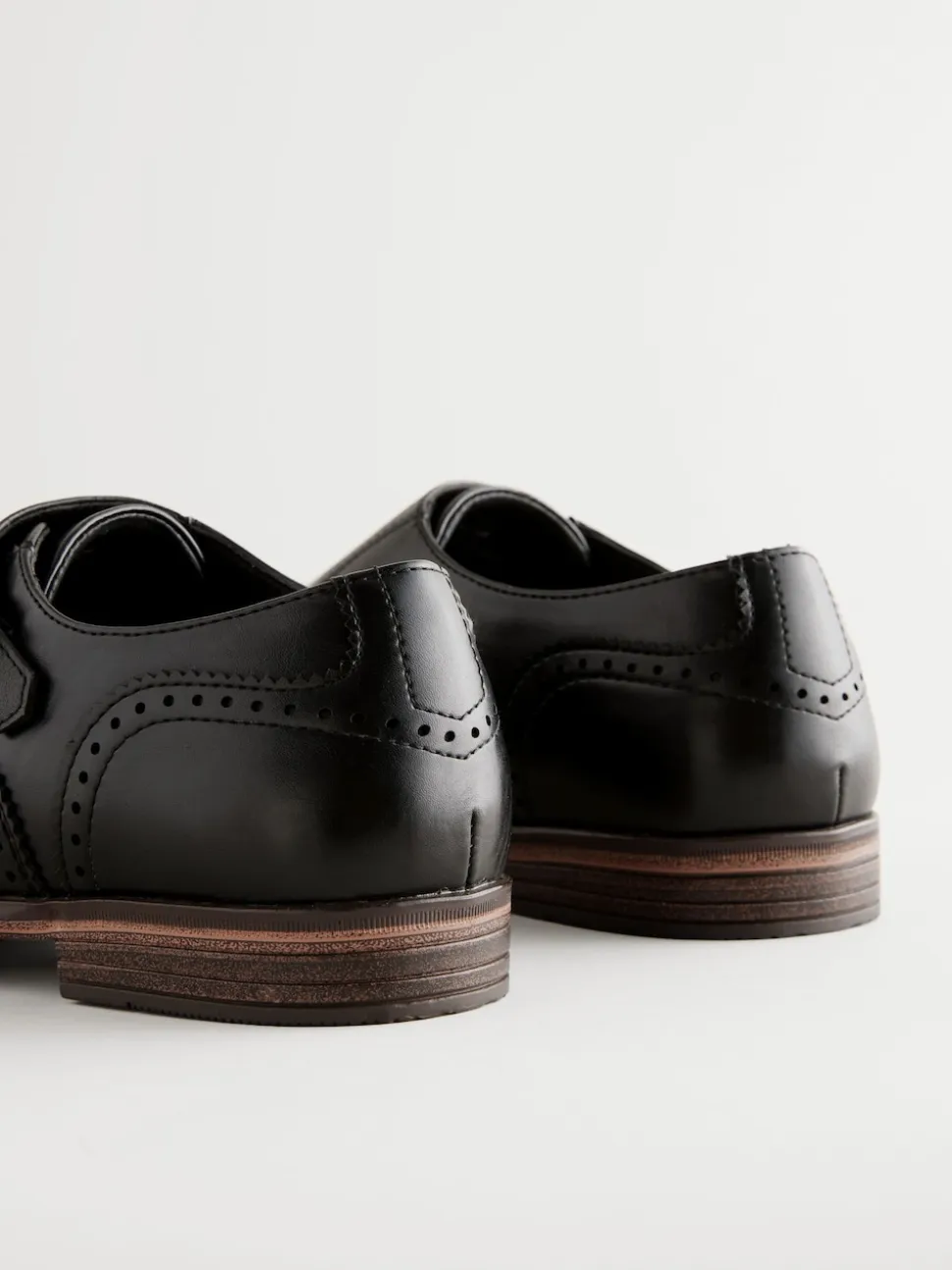Black Double Monk Toe Cap Shoes