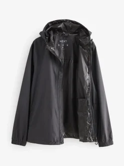 Black DryTech Lightweight Waterproof Packable Jacket