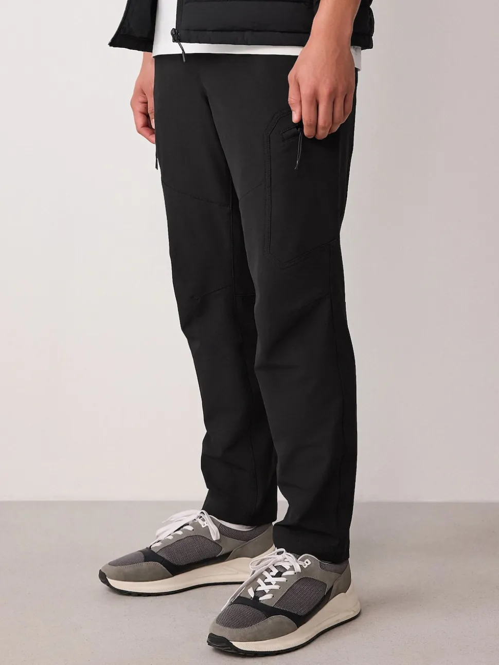 Black DryTech Slim Fit Tech Stretch Utility Cargo Trousers
