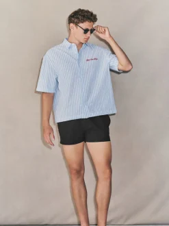 Black EDIT Cropped Swim Shorts