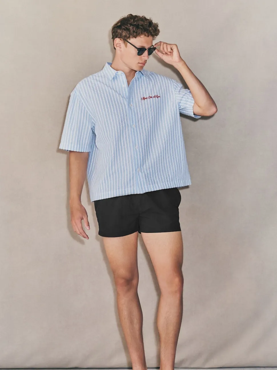 Black EDIT Cropped Swim Shorts