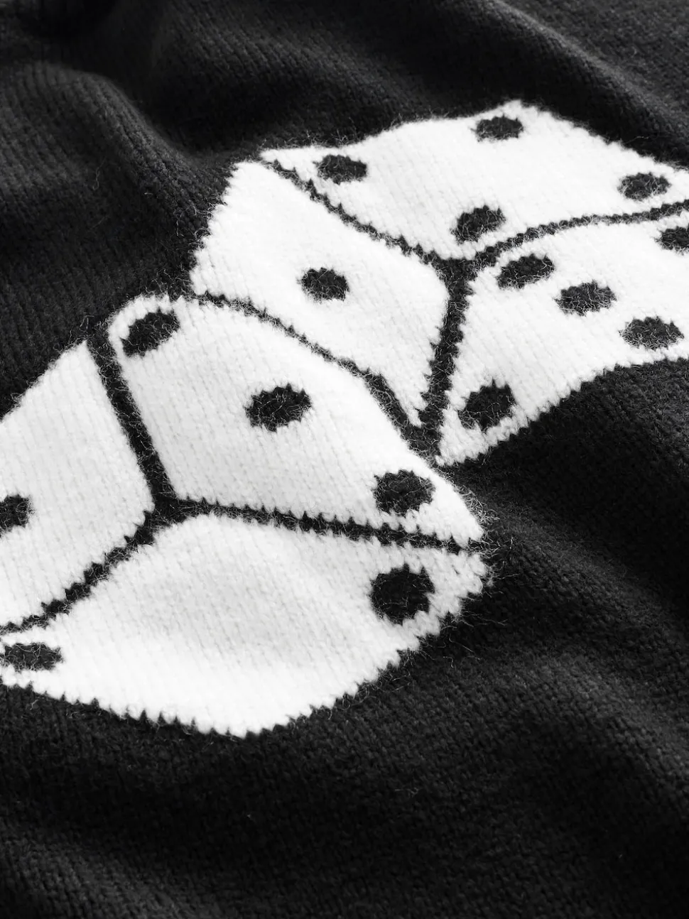 Black EDIT Knitted Graphic Crew Neck Jumper
