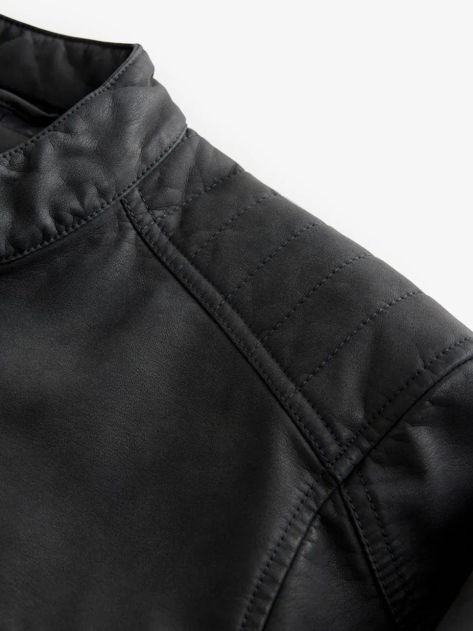 Black Faux Leather Biker Jacket