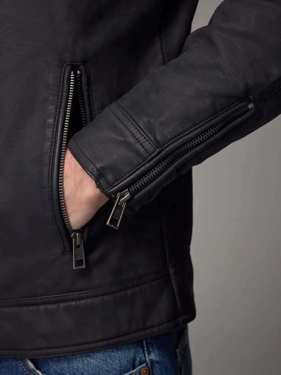 Black Faux Leather Biker Jacket