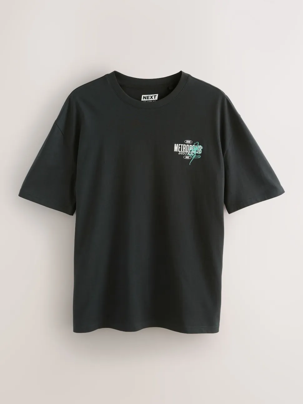 Black Flower Relaxed Fit Graphic Print Heavy Weight T-Shirt