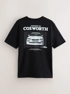 Black Ford Cosworth Hot Hatch Car Graphic T-Shirt