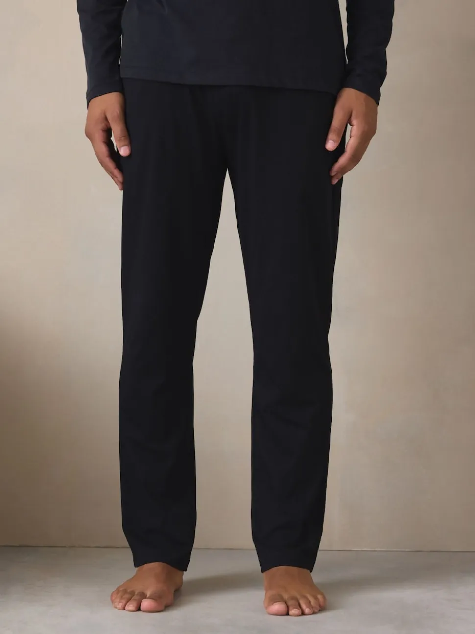 Black Graphic Long Sleeve Jersey Pyjamas Set