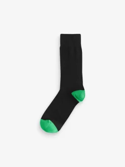 Black Heel Toe 7 Pack Cotton Rich Socks