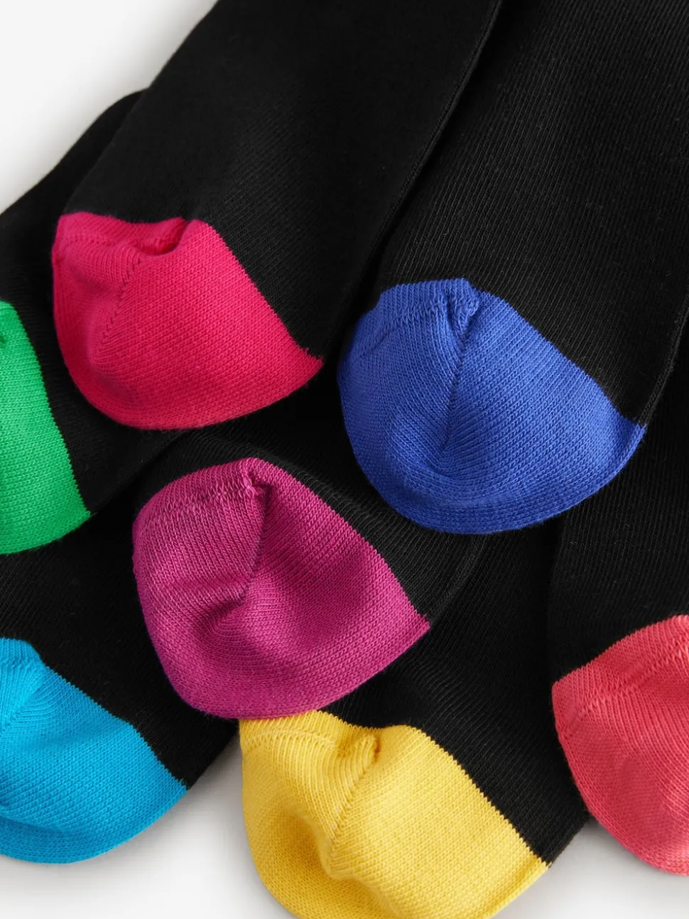 Black Heel Toe 7 Pack Cotton Rich Socks