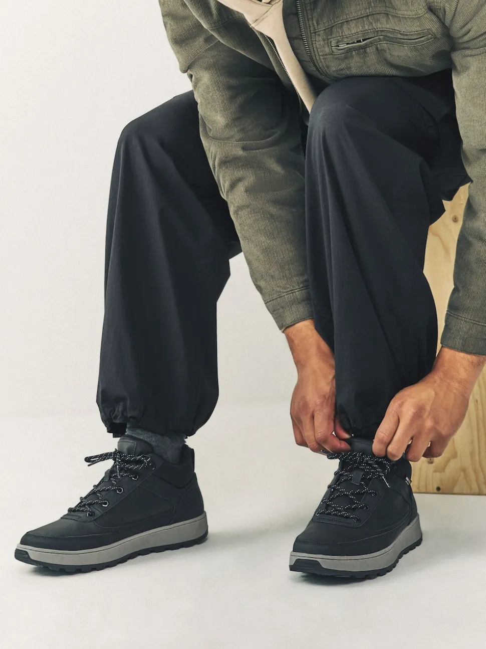 Black Hiker Style Sports Boots